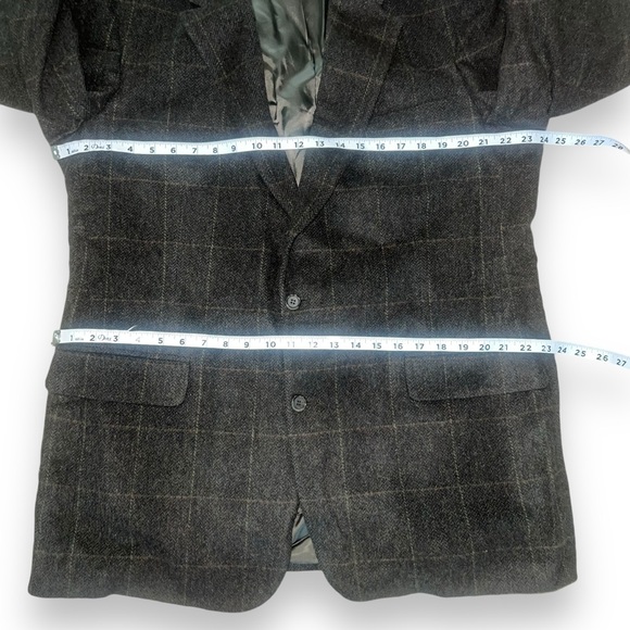 Brooks Brothers Blazer Sports Coat Jacket 100% Camelhair Windowpane Men 46 Green - Picture 7 of 9
